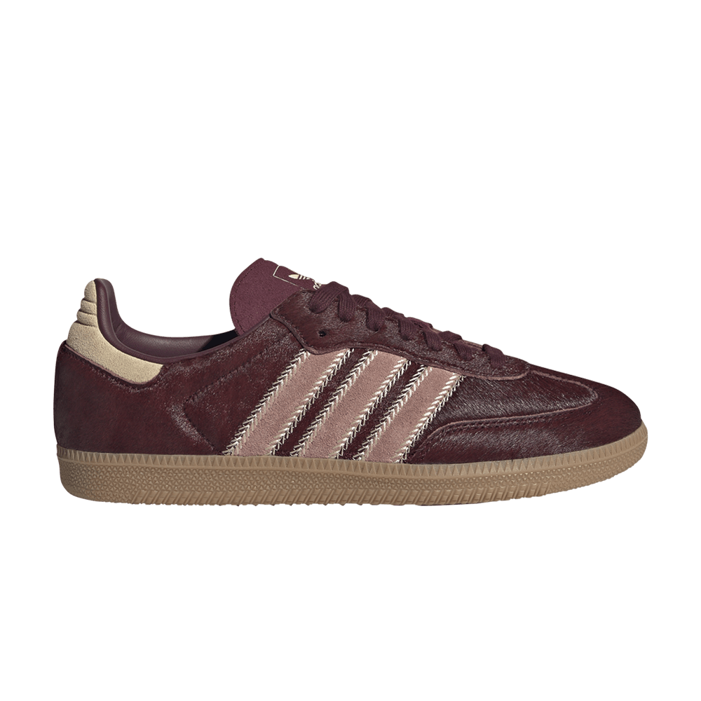 adidas Samba OG Maroon Sand Strata Pony (femme)