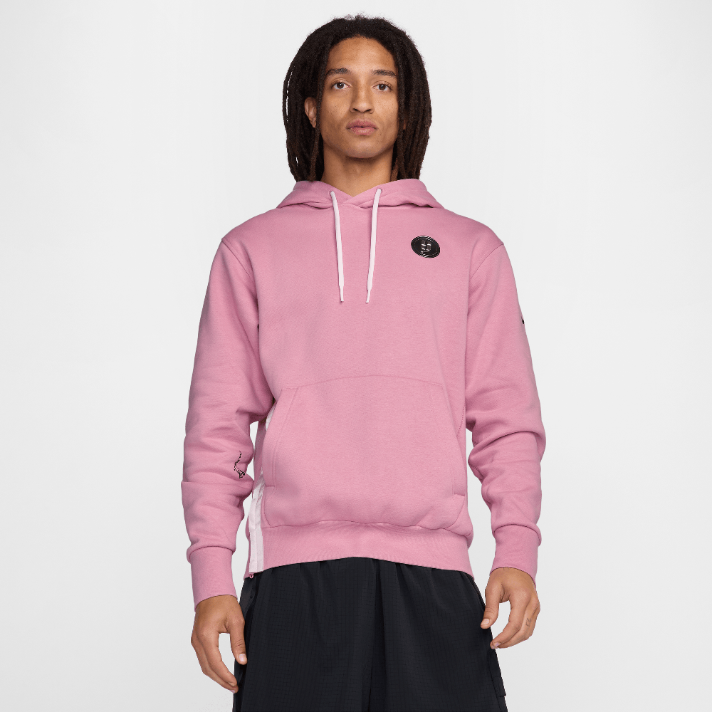Sweat à capuche de basketball en polaire Sabrina Rose élémentaire/Mousse rose/Noir