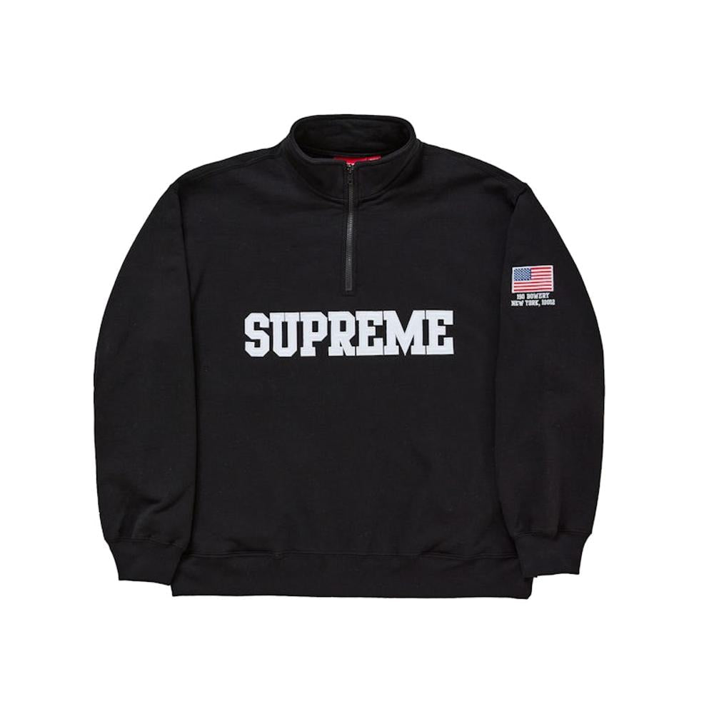 Supreme Shop Flag Half Zip Pullover Black