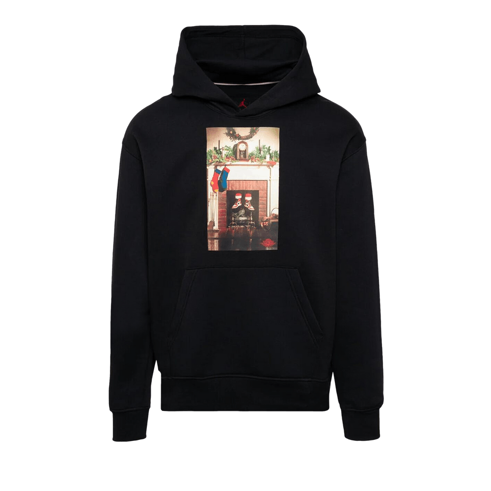 Air Jordan Jumpman Chimney Fleece Hoodie 'Black/Gym Red'