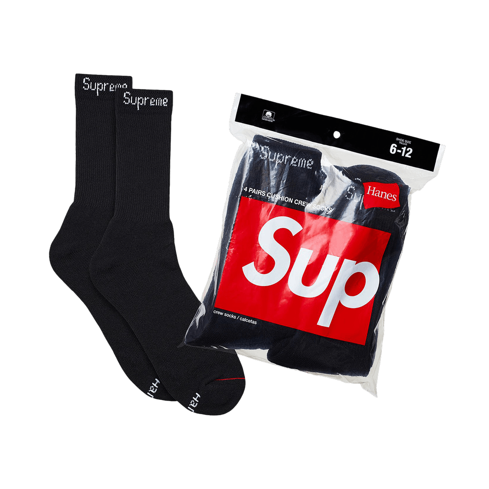 Supreme x Hanes Crew Socks (Lot de 4) « Black »