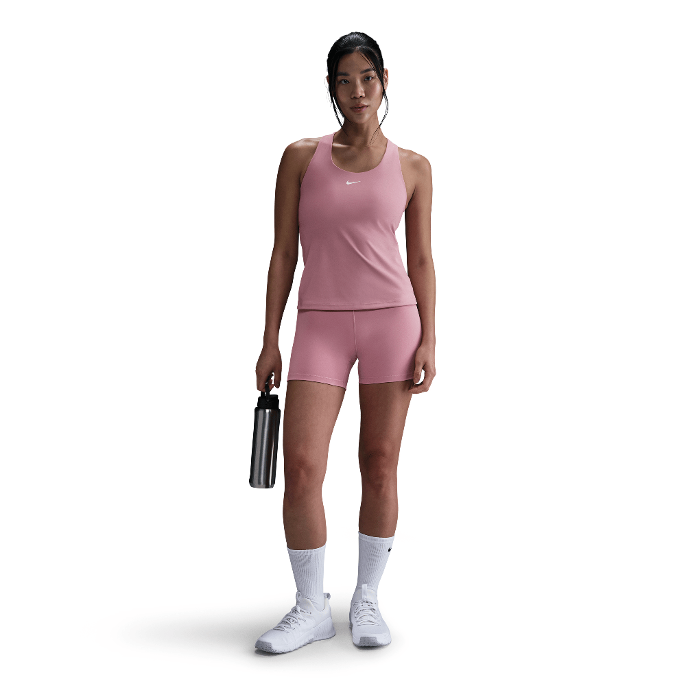 Nike Swoosh Femme Soutien-gorge de sport rembourré à maintien moyen Tank Rose élémentaire/Rose élémentaire/Blanc