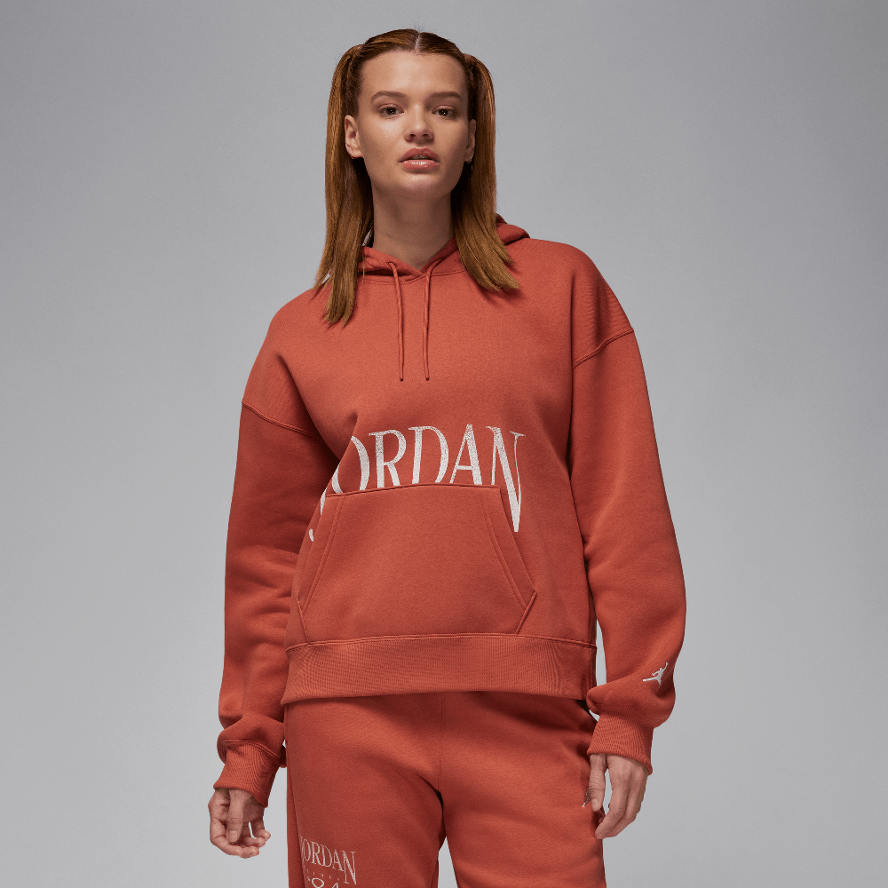 Sweat à capuche en tissu Fleece Jordan Brooklyn pour Femme Dusty Peach/Sail