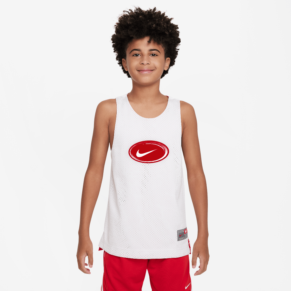 Haut de maillot réversible Nike Culture of Basketball pour Enfant plus âgé Blanc/Rouge université/Rouge université