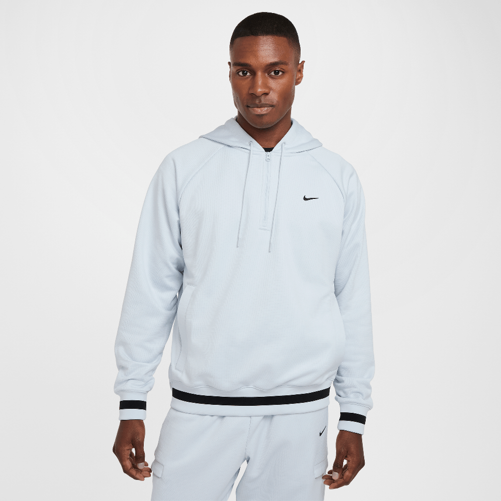 Haut à capuche de basketball Nike DNA Therma-FIT 1/4 zip pour Homme, platine pur/noir