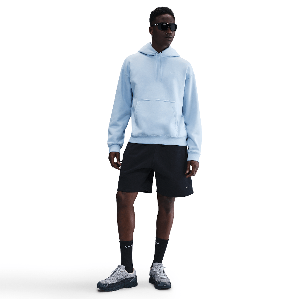 Sweat à capuche en tissu Fleece Nike Solo Swoosh pour homme – Bleu céleste/Bleu céleste/Blanc