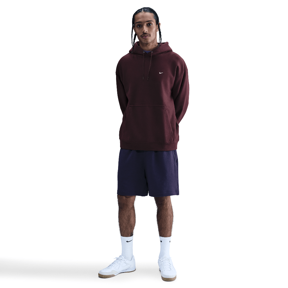 Nike Solo Swoosh - Sweat à capuche en molleton pour homme - Rouge bordeaux/Rouge bordeaux/Blanc