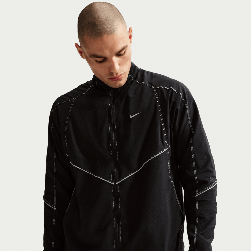 Veste de survêtement rétro de running Nike Dri-Fit pour homme, noire