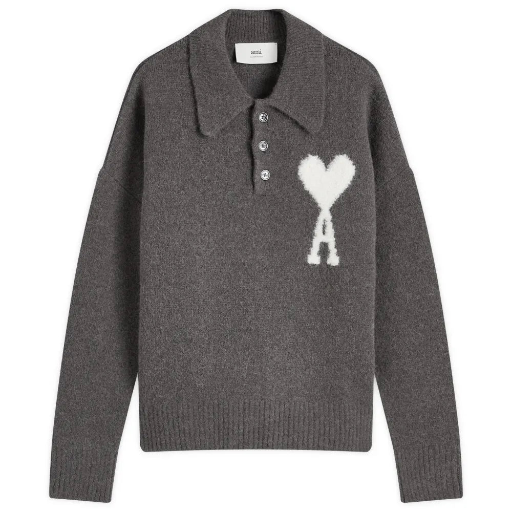 Polo en maille AMI Paris Grand Cœur