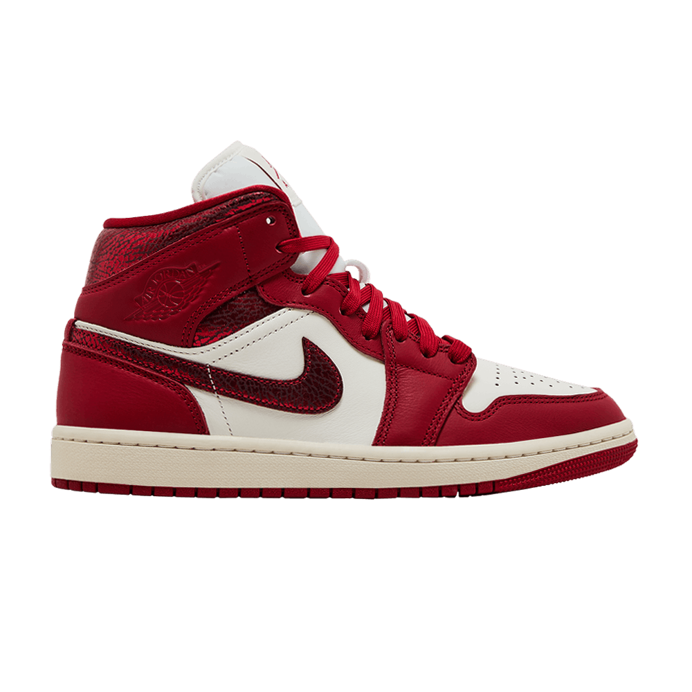 Jordan 1 Mid SE Red Cracked Leather (Women's)